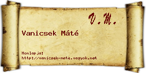 Vanicsek Máté névjegykártya
