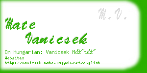 mate vanicsek business card